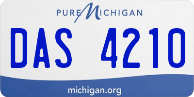 MI license plate DAS4210