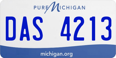 MI license plate DAS4213