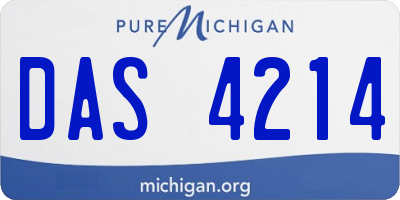 MI license plate DAS4214