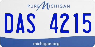 MI license plate DAS4215