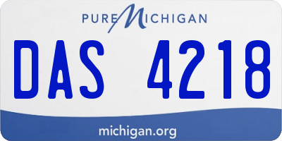MI license plate DAS4218