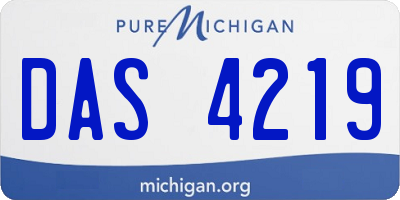 MI license plate DAS4219