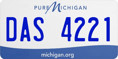 MI license plate DAS4221