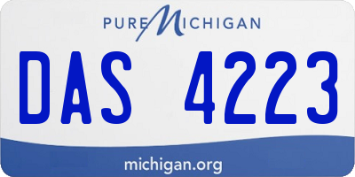 MI license plate DAS4223