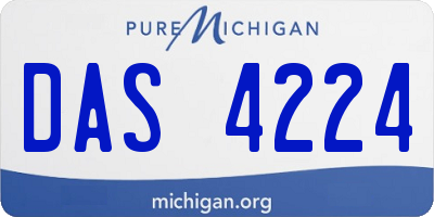 MI license plate DAS4224