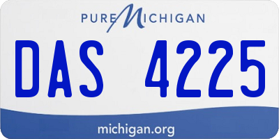 MI license plate DAS4225