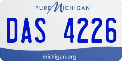 MI license plate DAS4226