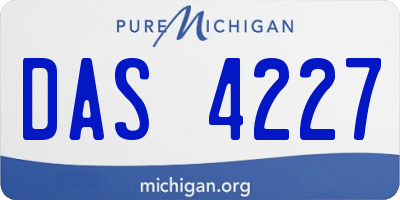 MI license plate DAS4227