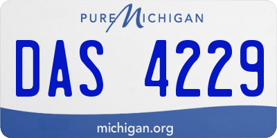 MI license plate DAS4229