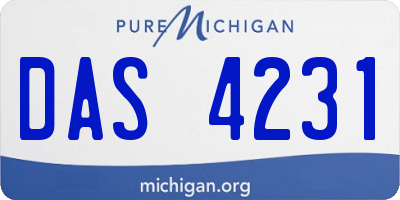 MI license plate DAS4231