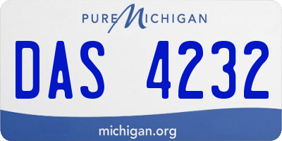 MI license plate DAS4232