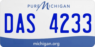 MI license plate DAS4233