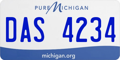 MI license plate DAS4234