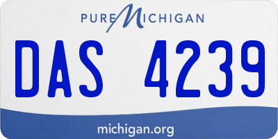 MI license plate DAS4239