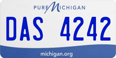 MI license plate DAS4242