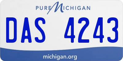 MI license plate DAS4243