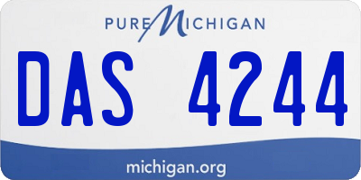 MI license plate DAS4244