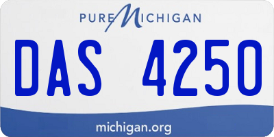 MI license plate DAS4250