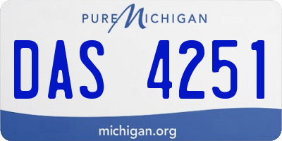 MI license plate DAS4251