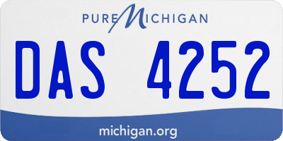MI license plate DAS4252