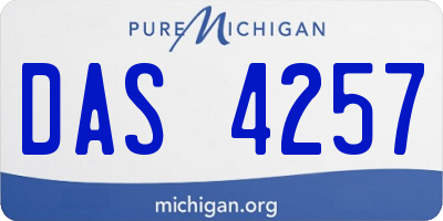 MI license plate DAS4257