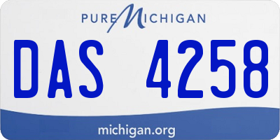 MI license plate DAS4258
