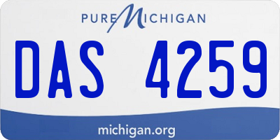 MI license plate DAS4259