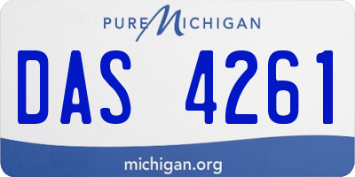 MI license plate DAS4261