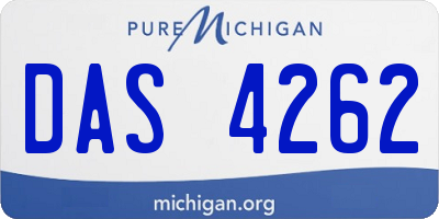 MI license plate DAS4262
