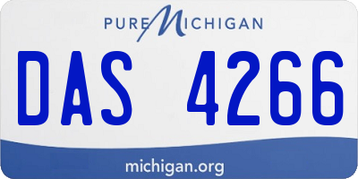 MI license plate DAS4266