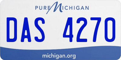 MI license plate DAS4270