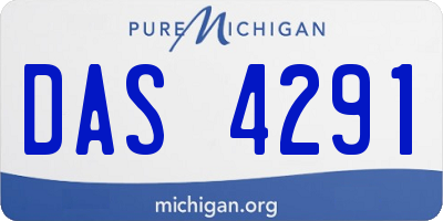 MI license plate DAS4291