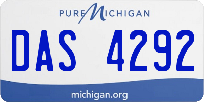 MI license plate DAS4292