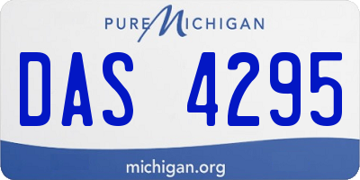MI license plate DAS4295