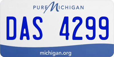MI license plate DAS4299