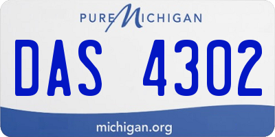 MI license plate DAS4302