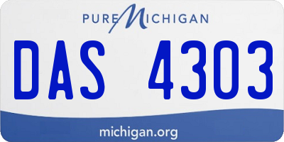 MI license plate DAS4303