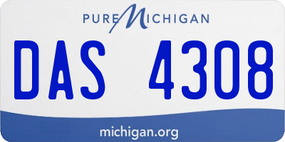 MI license plate DAS4308