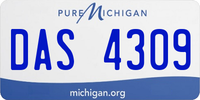 MI license plate DAS4309
