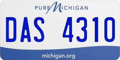 MI license plate DAS4310