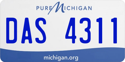 MI license plate DAS4311