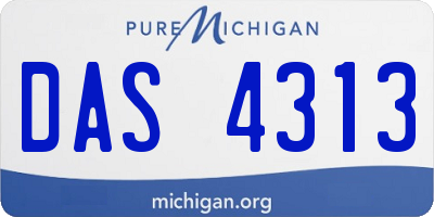 MI license plate DAS4313