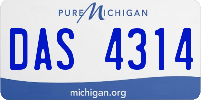 MI license plate DAS4314