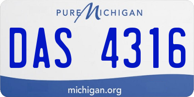 MI license plate DAS4316