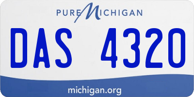 MI license plate DAS4320