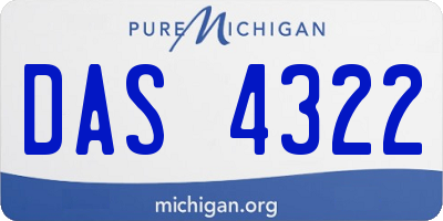 MI license plate DAS4322
