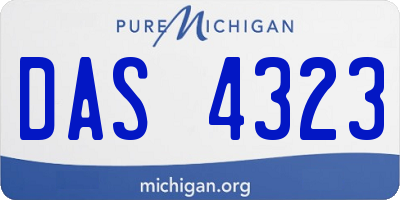 MI license plate DAS4323