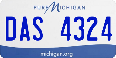 MI license plate DAS4324