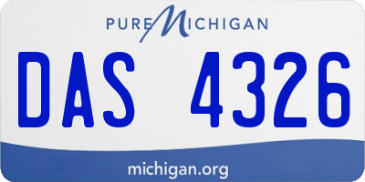 MI license plate DAS4326