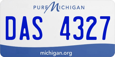 MI license plate DAS4327